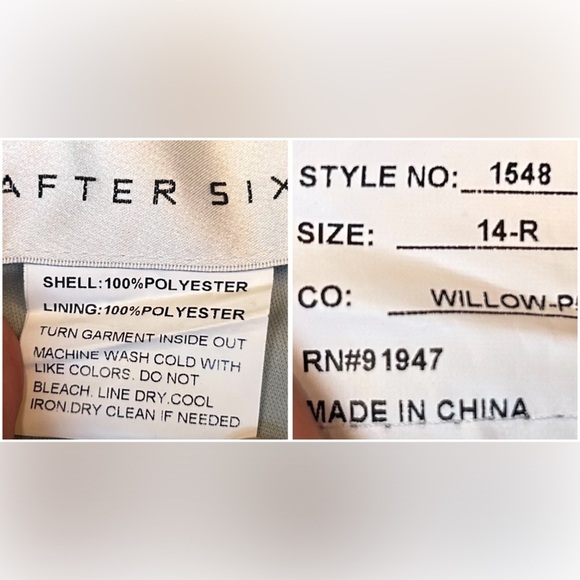 NWT Dessy Collection Tie-Back Cutout Maxi Dress w/ Front Slit, Willow Green, 14R - Picture 13 of 16